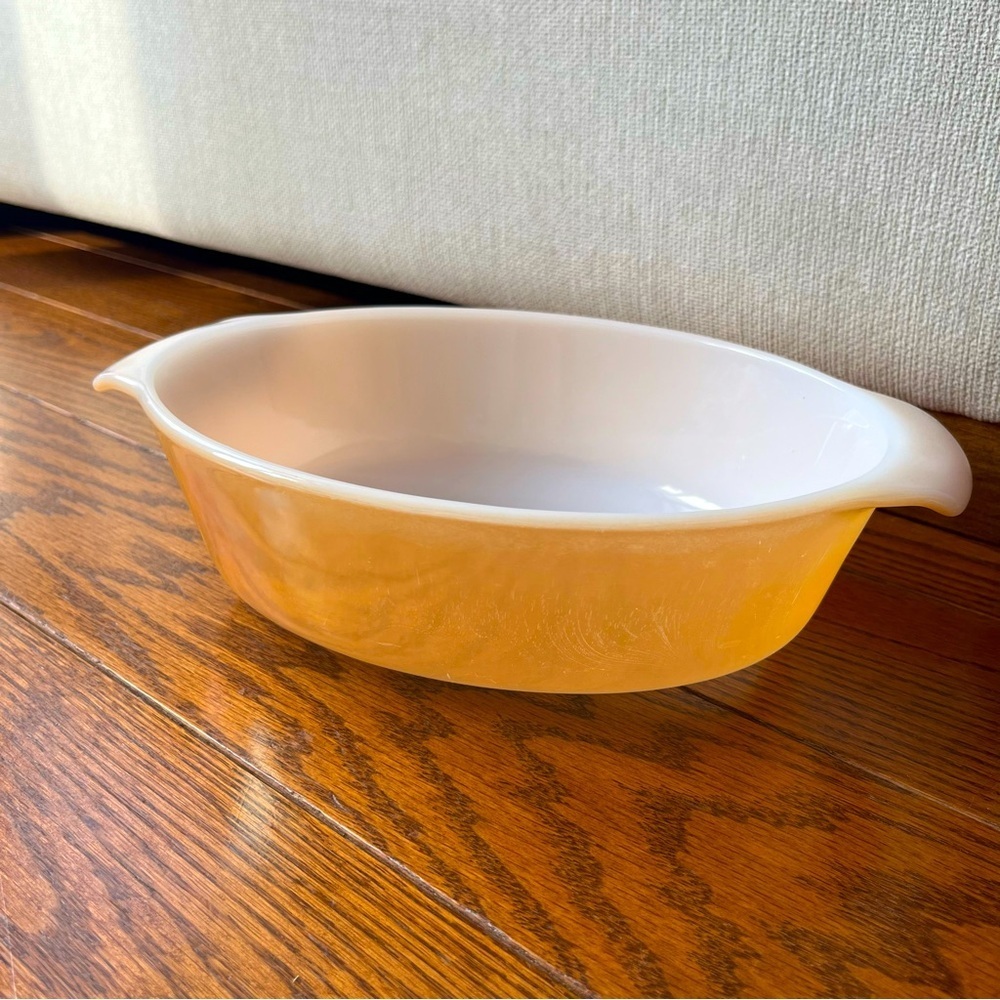 Vintage Fire King Peach Lustreware #443 Oval Casserole Dish 1 Qt.​​